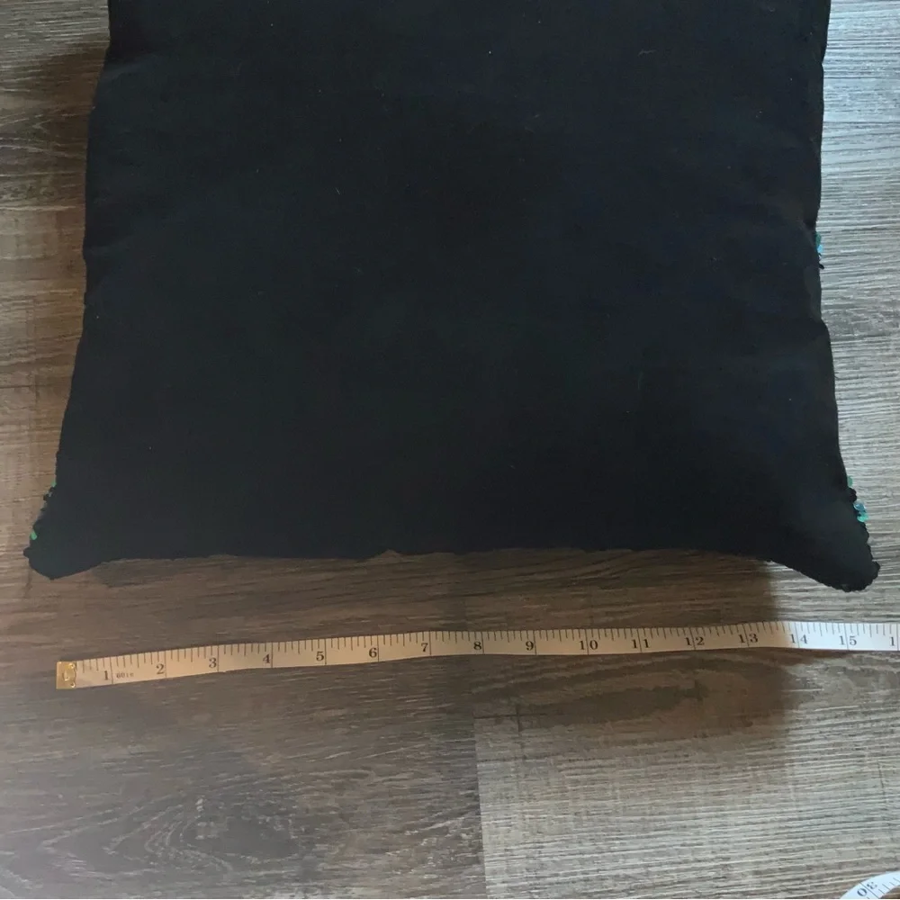 Reversible Sequin Pillow - Green and Black